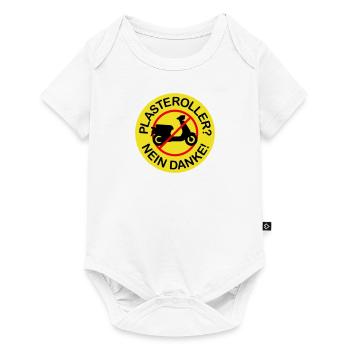 Plasteroller? Nein Danke! (3-farbig) - Baby Premium Kurzarmbody - Weiß - Vorne
