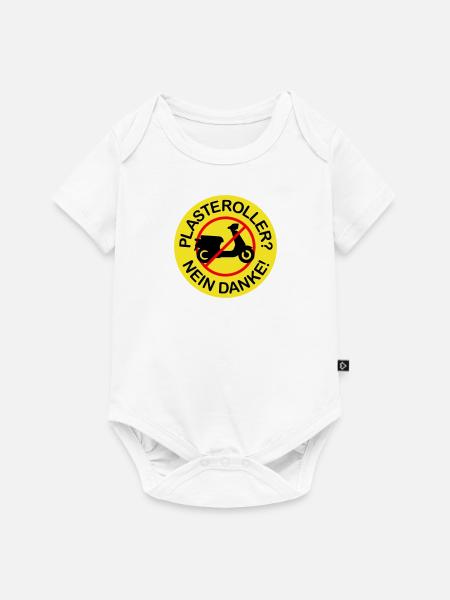 Plasteroller? Nein Danke! (3-farbig) - Baby Premium Kurzarmbody - Weiß