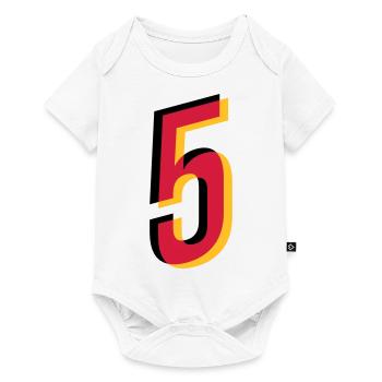 5 Number Germany Jersey Number Black Red Gold - Baby Premium short-sleeve bodysuit - white - Front