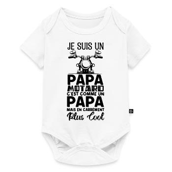 papa motard. Cadeau papa motard. père motard. - Body à manches courtes Premium Bébé - blanc - Devant