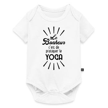 Le Bonheur c'est de pratiquer le Yoga ! - Body à manches courtes Premium Bébé - blanc - Devant