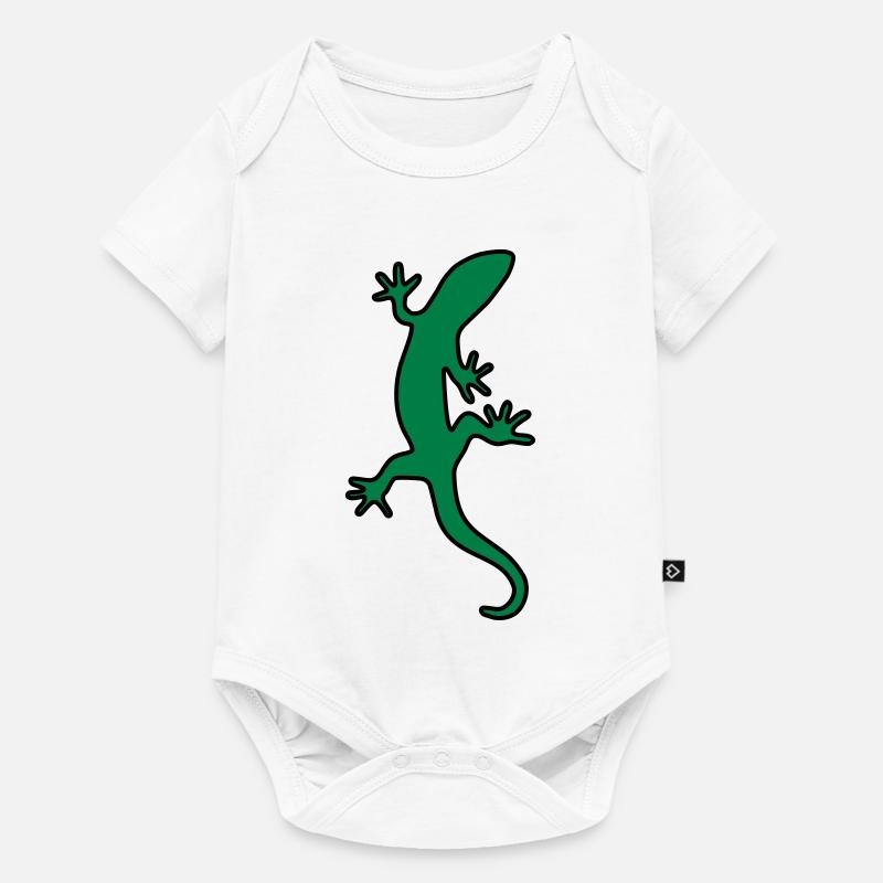 Eidechse Salamander Gecko - Baby Premium Kurzarmbody - Weiß
