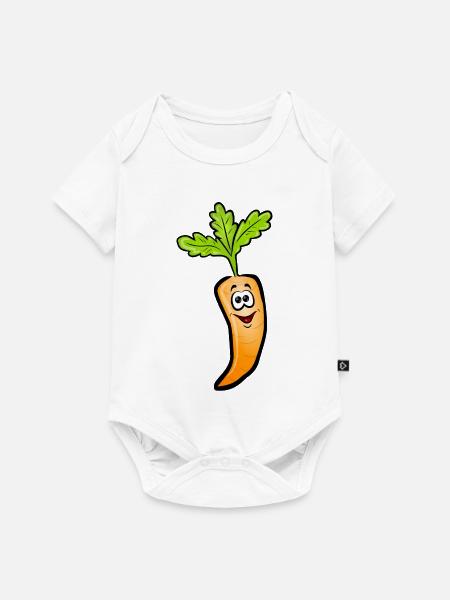 Lustige Comic-Mohrrübe - Baby Premium Kurzarmbody - Weiß