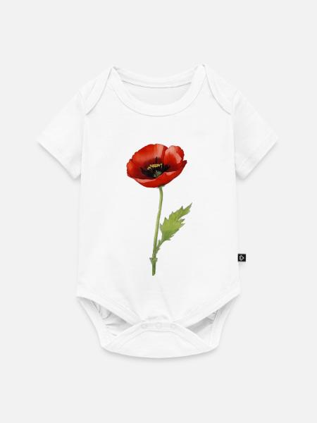 Papaver - Baby Premium Kurzarmbody - Weiß