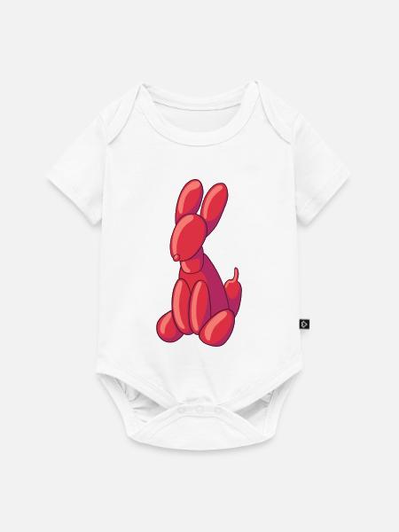 Luftballon Tier Hunde sitzend - Baby Premium Kurzarmbody - Weiß
