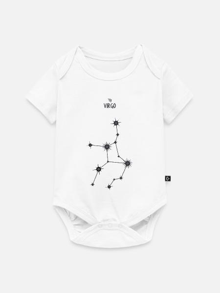 Jungfrau Sternzeichen Sternbild Schwarz & Grau - Baby Premium Kurzarmbody - Weiß