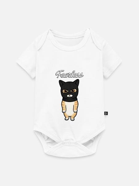 Furchtlose Banditenkatze - Baby Premium Kurzarmbody - Weiß