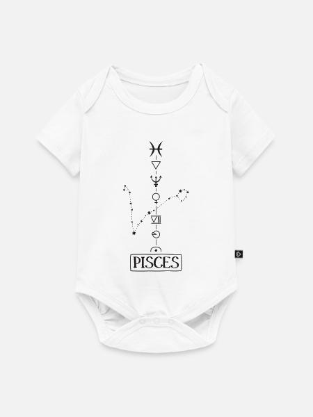 Pisces - Fische Sternzeichen - schwarz - Baby Premium Kurzarmbody - Weiß
