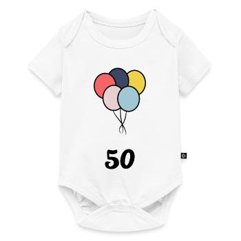 50. 50 YEARS. 50th ANNIVERSARY. 50 YEARS ANNIVERSARY. - Baby Premium short-sleeve bodysuit - white - Front