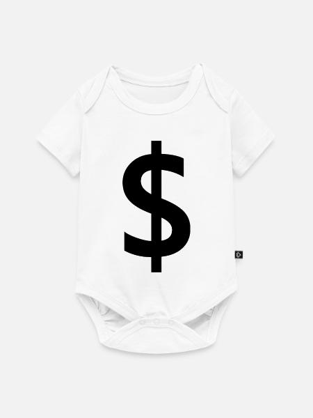Dollarzeichen - Baby Premium Kurzarmbody - Weiß