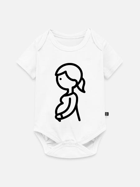 Schwangere - Baby Premium Kurzarmbody - Weiß