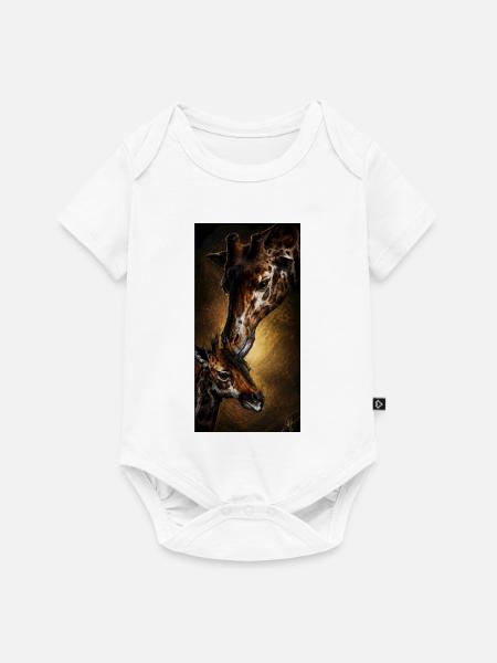 Giraffen in goldener Finsternis - Baby Premium Kurzarmbody - Weiß