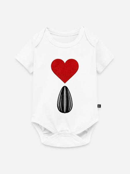 SonnenblumenkernLove - Baby Premium Kurzarmbody - Weiß