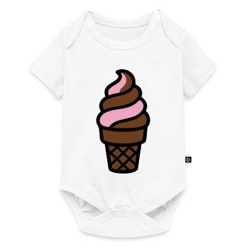 Softeis Eiswaffel Logo - Baby Premium short-sleeve bodysuit - white - Front