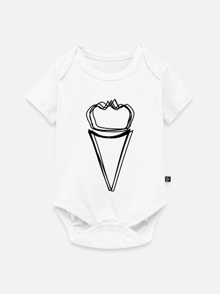 Schultüte handgezeichnet - Baby Premium Kurzarmbody - Weiß