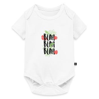 Blah Blah Kirschen & Blumen Geschenkidee - Baby Premium Kurzarmbody - Weiß - Vorne