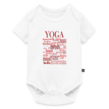 Yoga words red - Body à manches courtes Premium Bébé - blanc - Devant