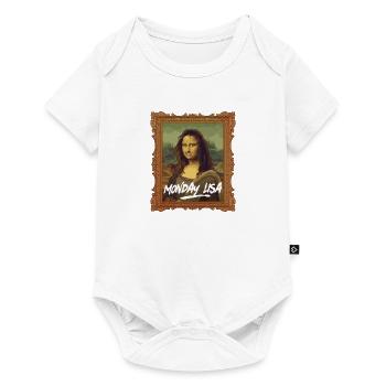 Monday Lisa Mona Lisa zerzaust Humor Kunst Montag - Baby Premium short-sleeve bodysuit - white - Front