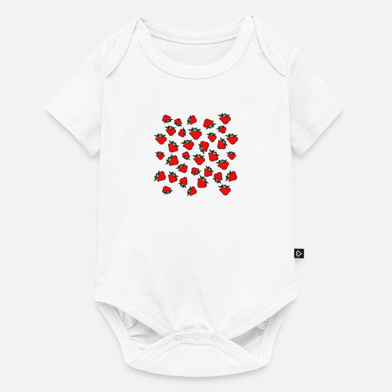 Erdbeeren, Erdbeeren. - Baby Premium Kurzarmbody - Weiß