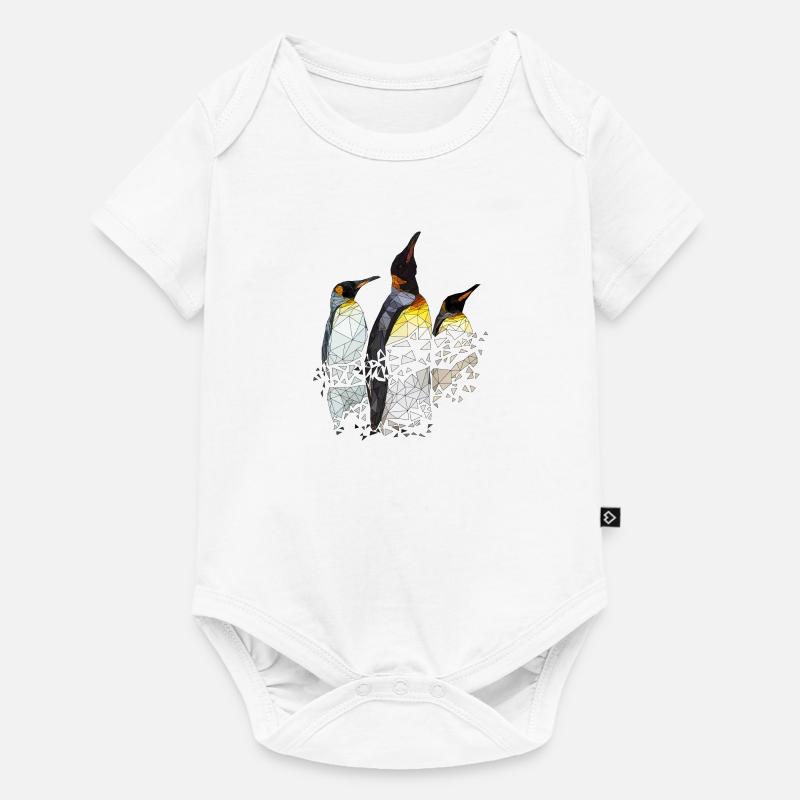 Pinguingruppe | Low Poly - Baby Premium Kurzarmbody - Weiß