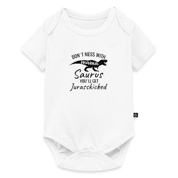 Don't mess with Mama Saurus - Baby Premium Kurzarmbody - Weiß - Vorne