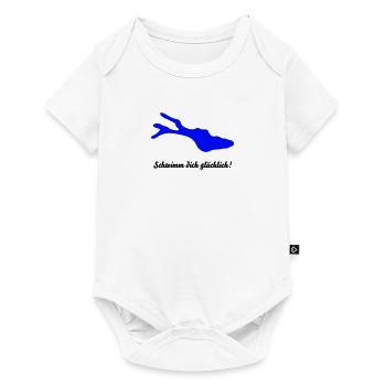 Schwimm dich glücklich schwarz 18 11 2013 - Baby Premium Kurzarmbody - Weiß - Vorne