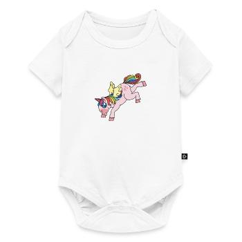 Licorne et licorne - Body à manches courtes Premium Bébé - blanc - Devant