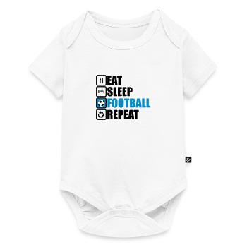 eat sleep football,t-shirt foot - Body à manches courtes Premium Bébé - blanc - Devant