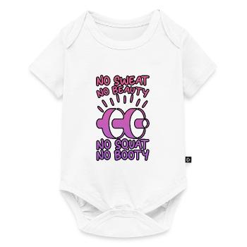 No Sweat No Beauty No Squat No Booty 6 - Baby Premium Kurzarmbody - Weiß - Vorne