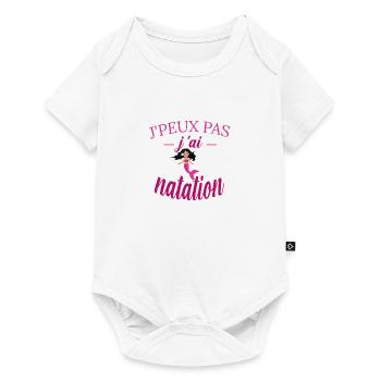 j'peux pas j ai natation tee shirt enfant fille - Body à manches courtes Premium Bébé - blanc - Devant