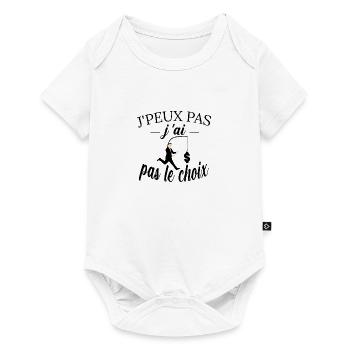j peux pas j ai pas le choix tee shirt humour - Body à manches courtes Premium Bébé - blanc - Devant