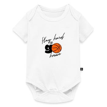 BASKETBALL PLAY HARD SLAM DUNK TEAM GO HOME MOTIFS - Baby Premium short-sleeve bodysuit - white - Front