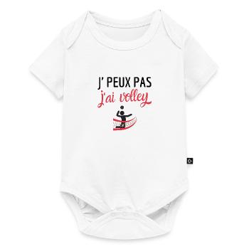Je peux pas j'ai volley humour - Body à manches courtes Premium Bébé - blanc - Devant