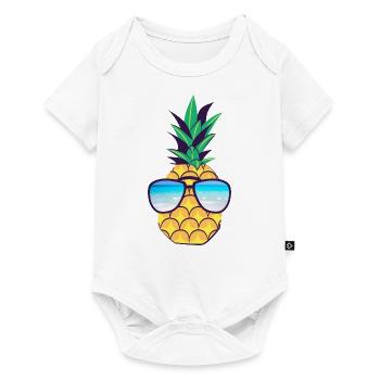 pineapple with glasses - Baby Premium short-sleeve bodysuit - white - Front