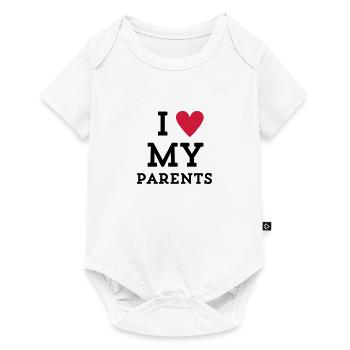 I love my Parents Herz - Baby Premium Kurzarmbody - Weiß - Vorne