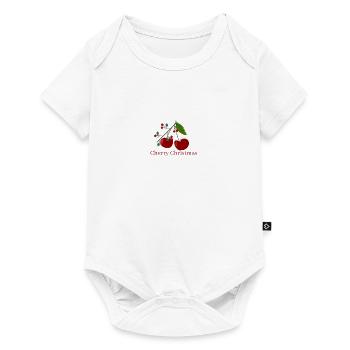 Cerise de Noël cadeau de cerise de Noël - Body à manches courtes Premium Bébé - blanc - Devant
