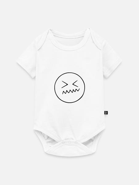 Emoji Skizze verärgert schwarz - Baby Premium Kurzarmbody - Weiß