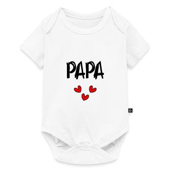 FÊTE DES PÈRES. BONNE FÊTE PAPA. PAPA. BONNE FÊTE - Body à manches courtes Premium Bébé - blanc - Devant