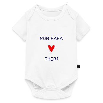 FÊTE DES PÈRES. BONNE FÊTE PAPA. PAPA. BONNE FÊTE - Body à manches courtes Premium Bébé - blanc - Devant