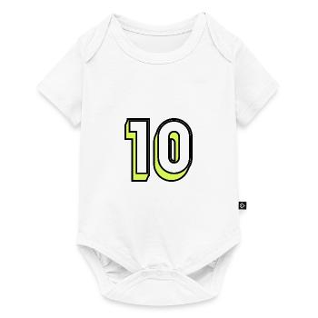 10 ANS. 10e ANNIVERSAIRE. ANNIVERSAIRE 10 ANS. 10 - Body à manches courtes Premium Bébé - blanc - Devant