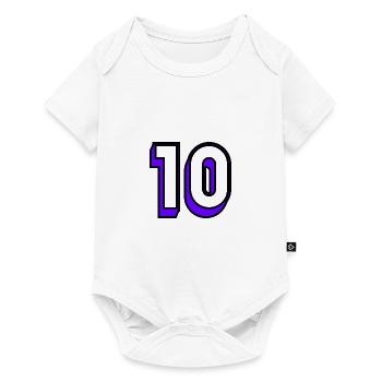 10. 10 YEARS. 10TH ANNIVERSARY. BIRTHDAY 10 YEARS. - Baby Premium short-sleeve bodysuit - white - Front