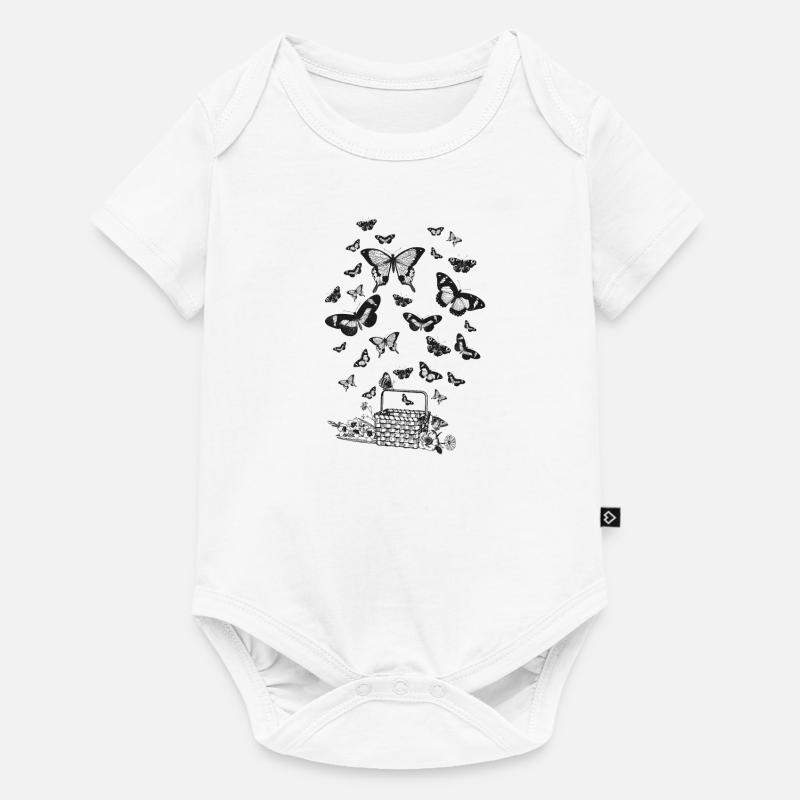 Papillons d'un panier - Body à manches courtes Premium Bébé - blanc