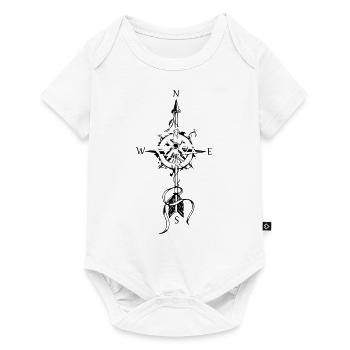 Kompass - Baby Premium Kurzarmbody - Weiß - Vorne