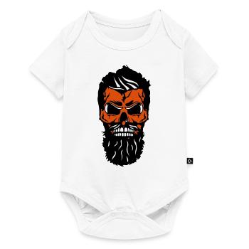 skull hipster skull beard mustache 2 - Baby Premium short-sleeve bodysuit - white - Front