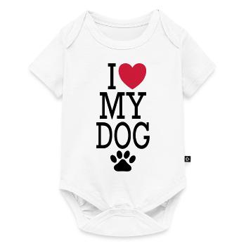I love my dog chien Hovawart propriétaire de chien - Body à manches courtes Premium Bébé - blanc - Devant