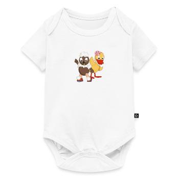 Pittiplatsch & Schnatterinchen - Baby Premium Kurzarmbody - Weiß - Vorne