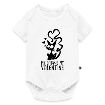 My cat is my valentine - Body à manches courtes Premium Bébé - blanc - Devant