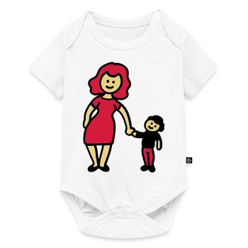 Mutter / Oma + Kind 3 - Baby Premium Kurzarmbody - Weiß - Vorne