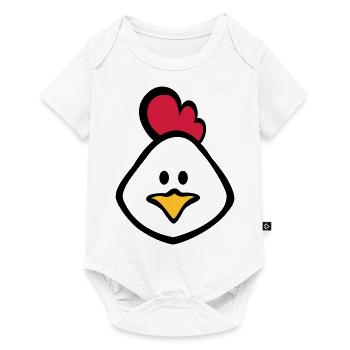 henne 3c - Baby Premium Kurzarmbody - Weiß - Vorne