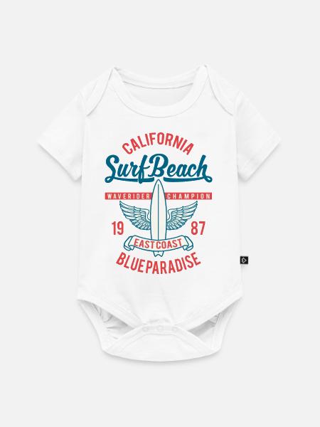 Surfen Surf Weihnachten Sonne Strand Wellenreiten - Baby Premium Kurzarmbody - Weiß